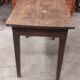 Small rustic children's table in old oak wood with drawer and shell handle