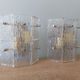 Pair of vintage frosted glass wall lamps, 1960s