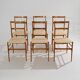 6 Superleggera dining chairs by Gio Ponti for Cassina, 1970’s
