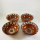 4 bowls + 2 saucers glazed terracotta Bulgarian Monastery of Troyan