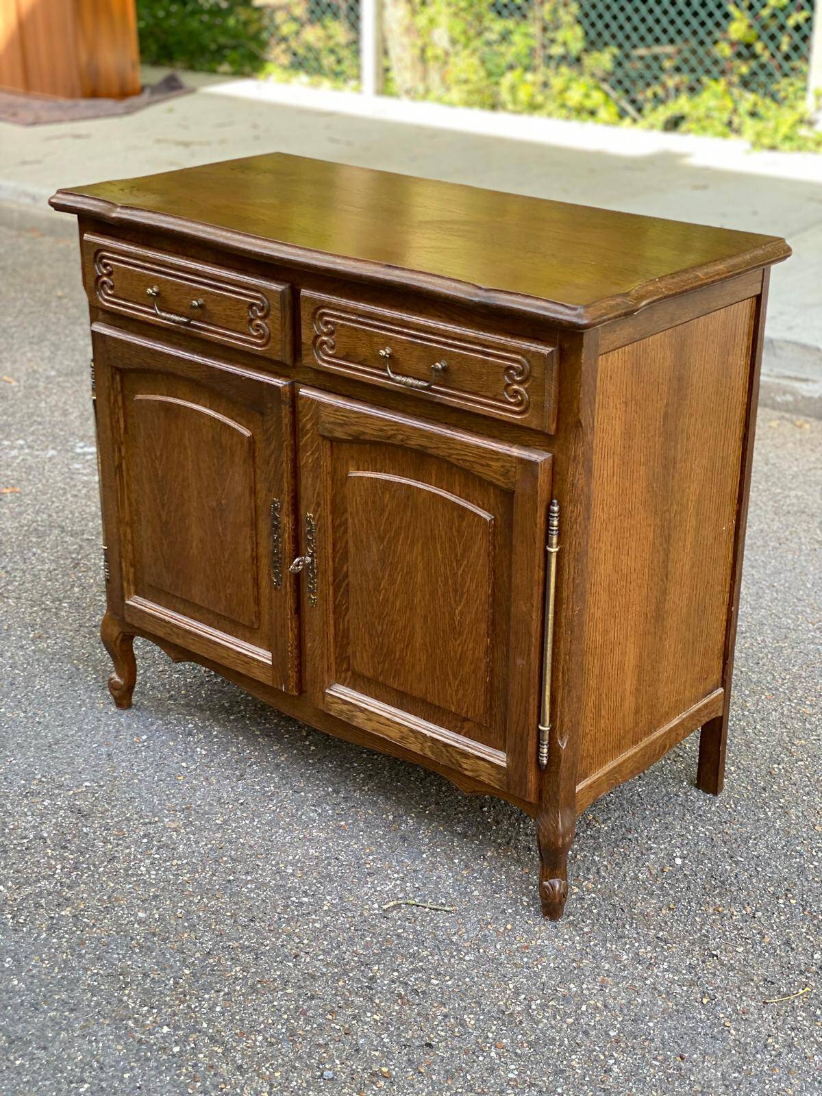 Louis XV sideboard in solid wood with 2 doors, 20th century
