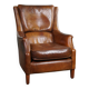 Fauteuil en cuir de mouton magnifiquement vieilli avec des couleurs époustouflantes et une assise très confortable