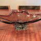 Murano style blown glass fruit bowl in purple with blue highlights - this