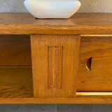 Vintage solid oak sideboard (shallow)