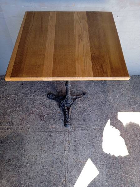 14 Bistro table(s) 60/60cm solid wood top pedestal table