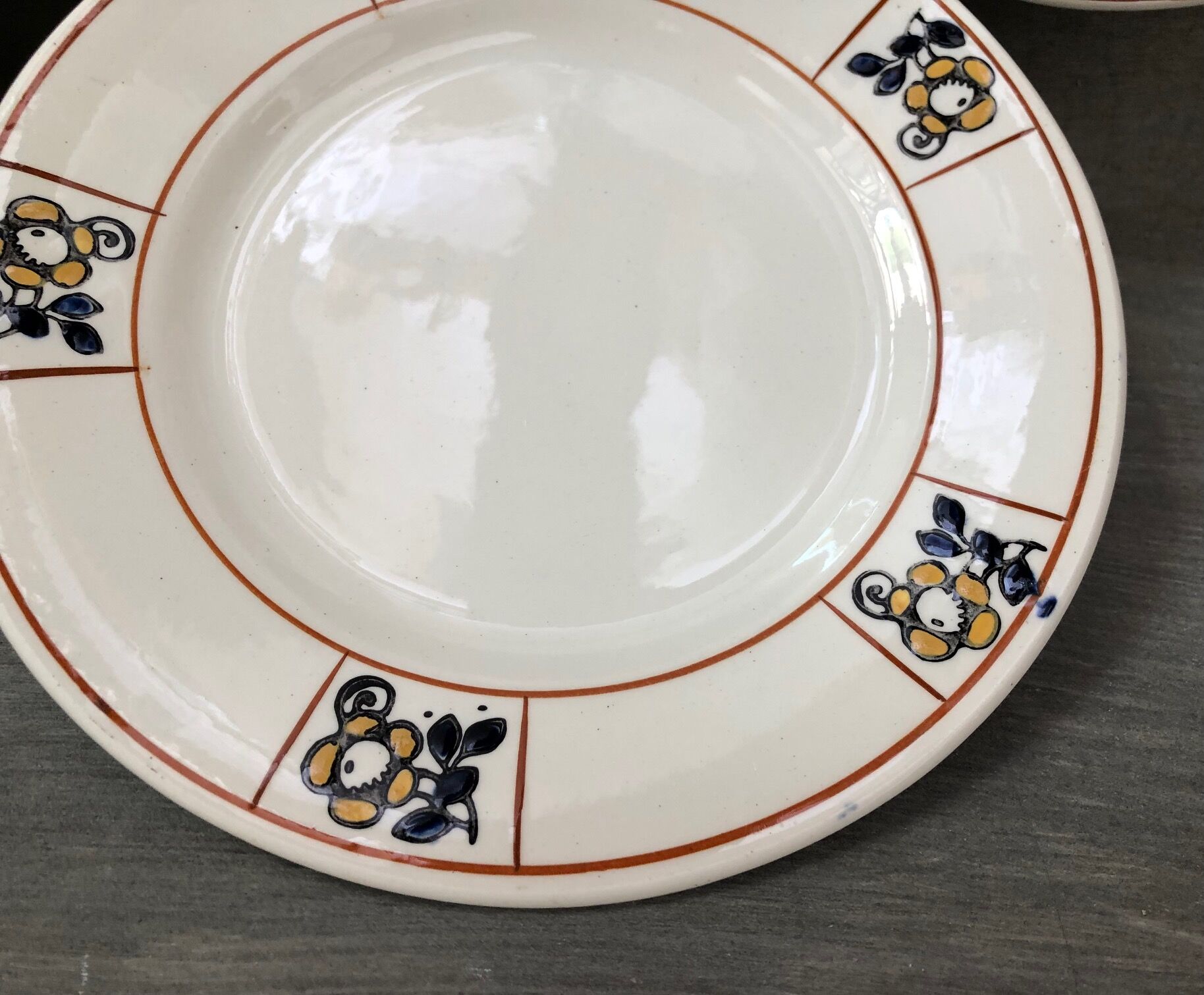5 Terre de Fer dessert plates Salins Charbonnier