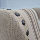 1970s, Danish armchair, furniture wool fabric, oak wood, original condition