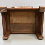 Bedside table in solid walnut with Marble Ste Anne, 1900