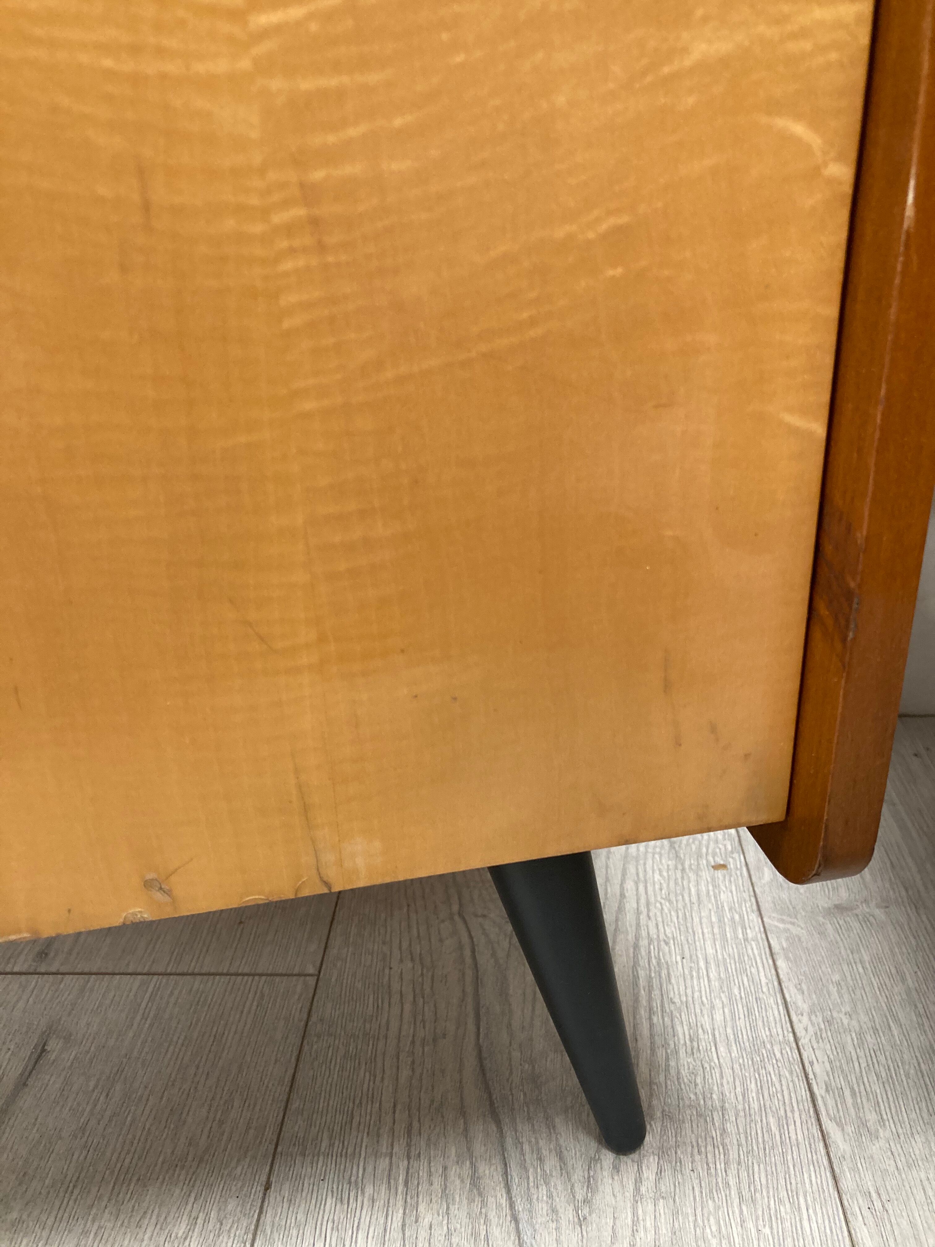 Pair of 1960s bedside tables compass feet