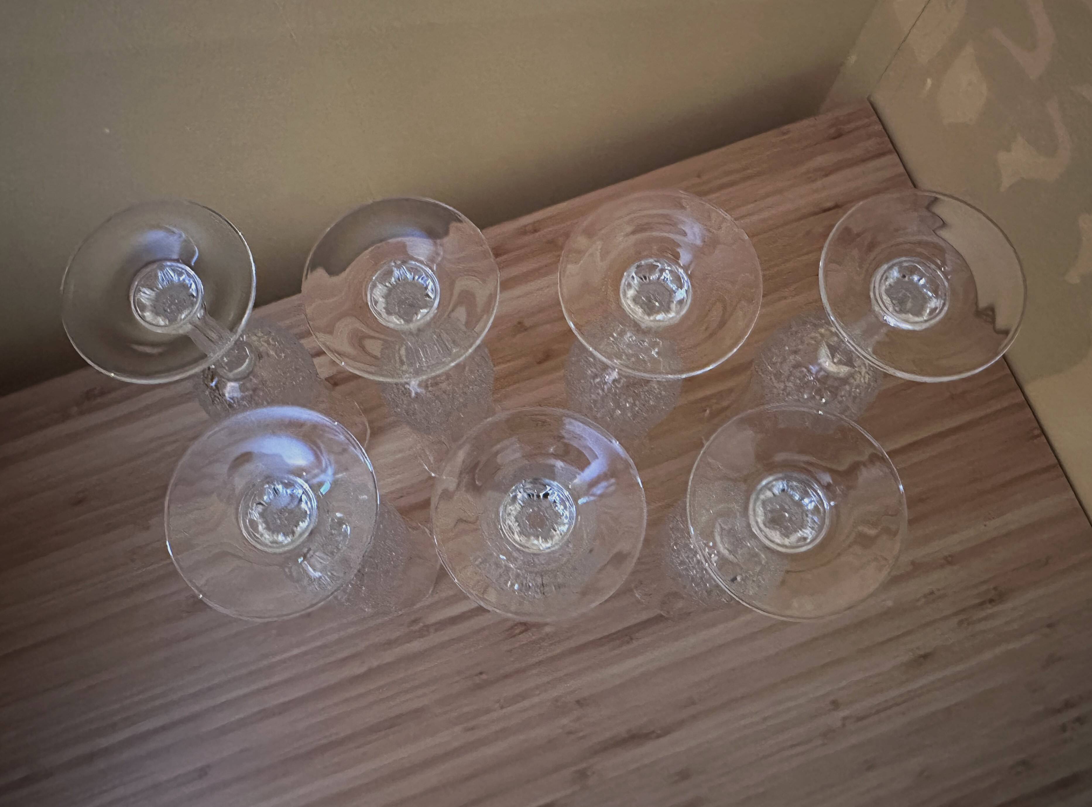 7 champagne flutes 11 cl "Lonchamp" Cristal d'Arques Vintage