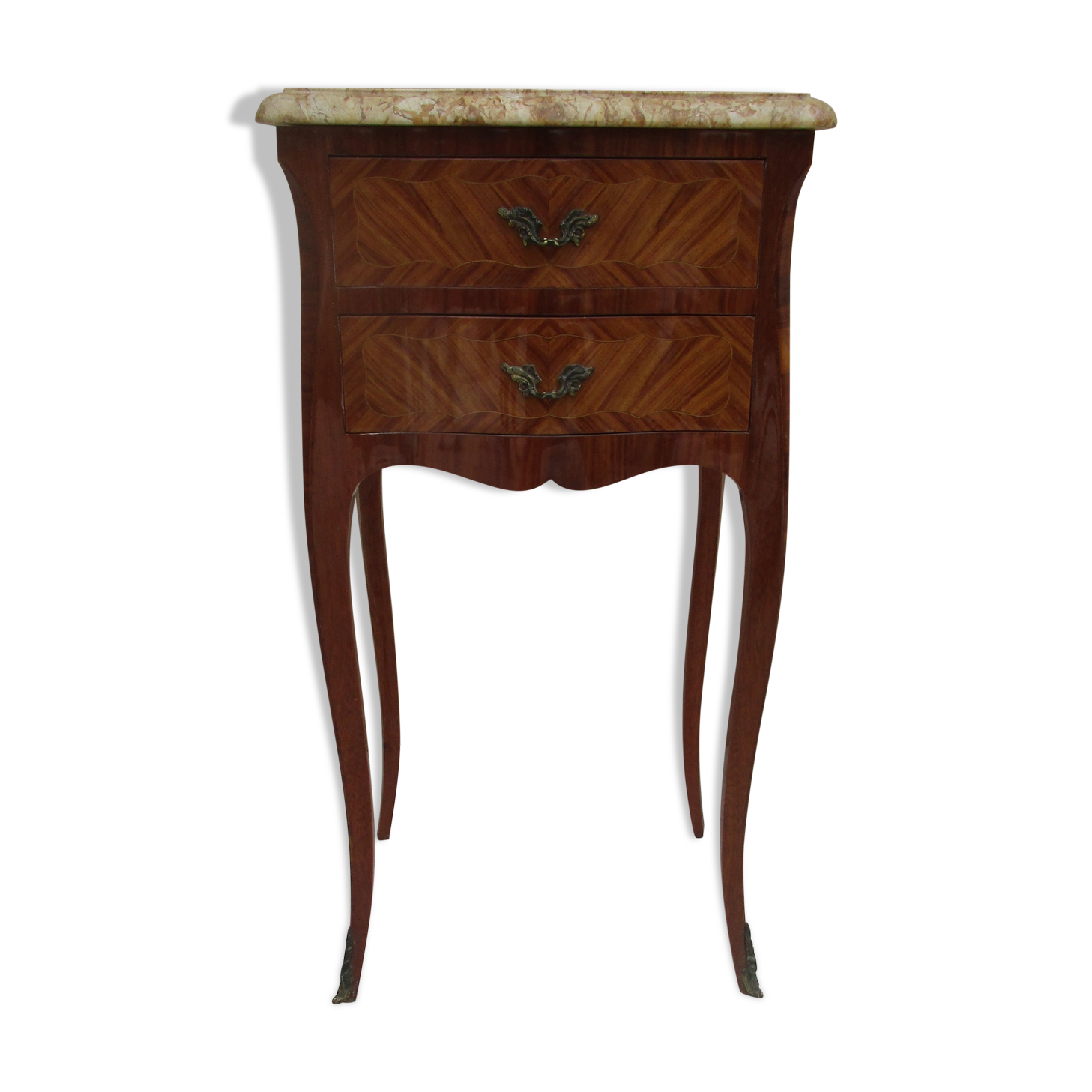 Bedside in Louis XV style marquetry