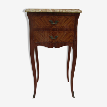 Bedside in Louis XV style marquetry