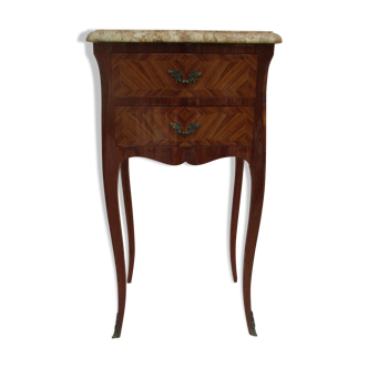 Bedside in Louis XV style marquetry