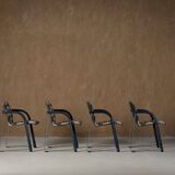 Fauteuil vintage A 320 par Wulf Schneider et Ulrich Boehme pour Thonet des années 1980 en velours d'Eltham Palace (ensemble de 4)