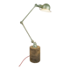 Jielde table lamp with 2 arms on a wooden base.