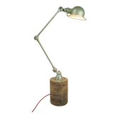 Lampe à poser jielde 2 bras sur socle bois