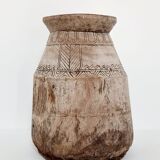 Beautiful large carved Indian pot - Wabi Sabi