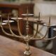 Pair of brass and copper candlesticks 1950s