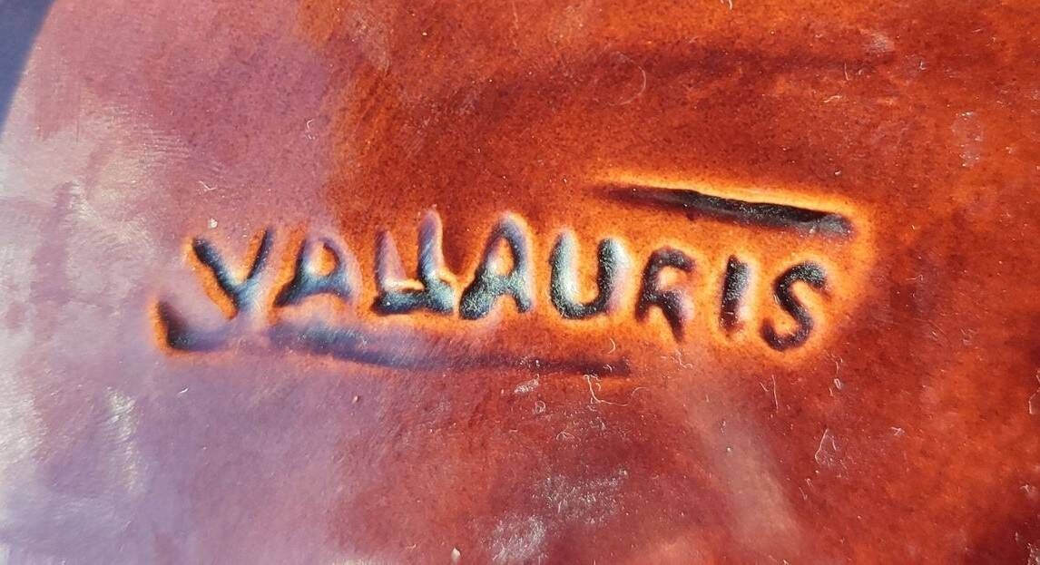 Vintage enamelled ceramic plate Vallauris