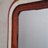 Miroir Louis Philippe H112xL76 laque bordeaux blanc crème