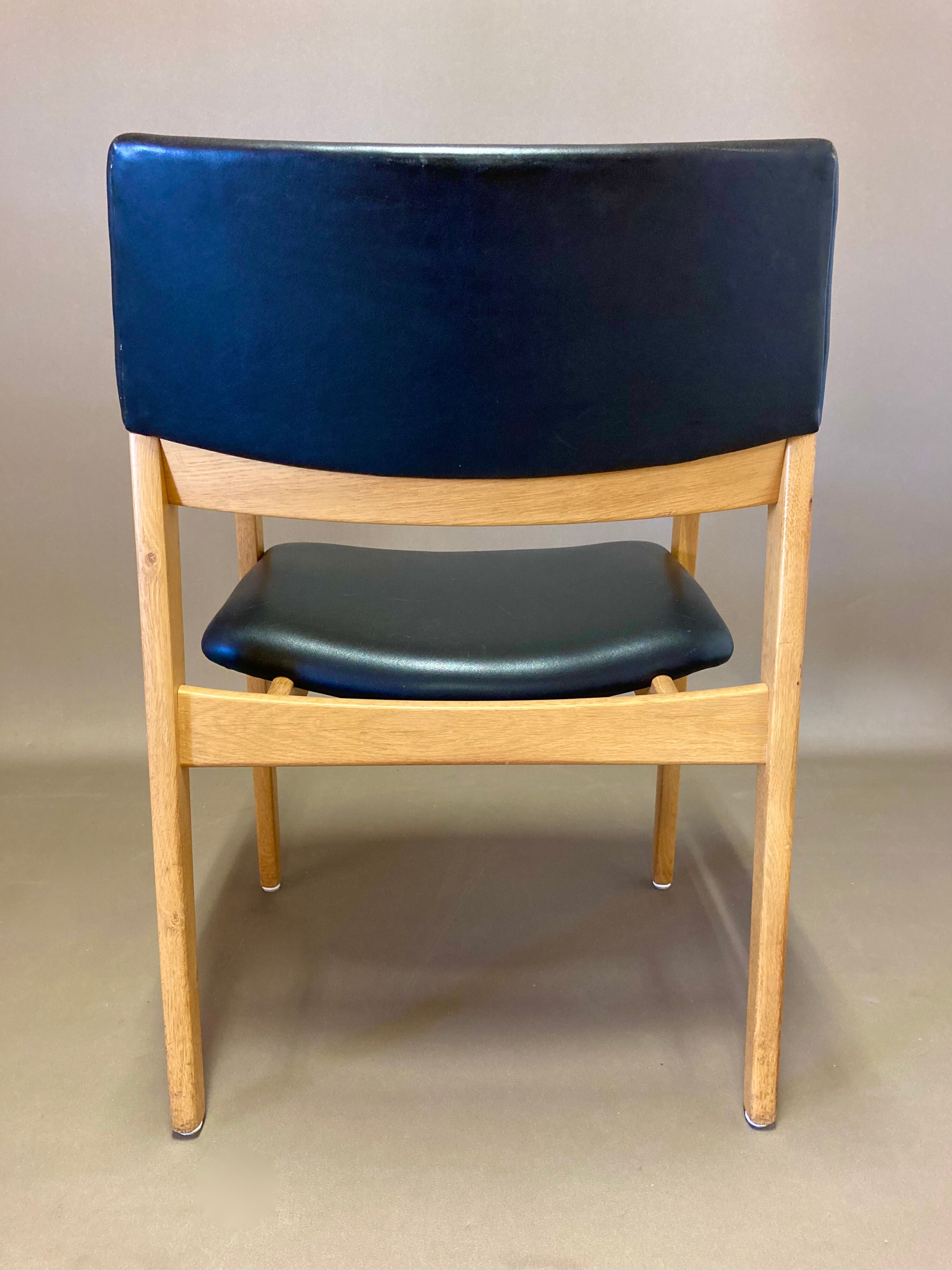 Black leather armchair scandinavian 1950