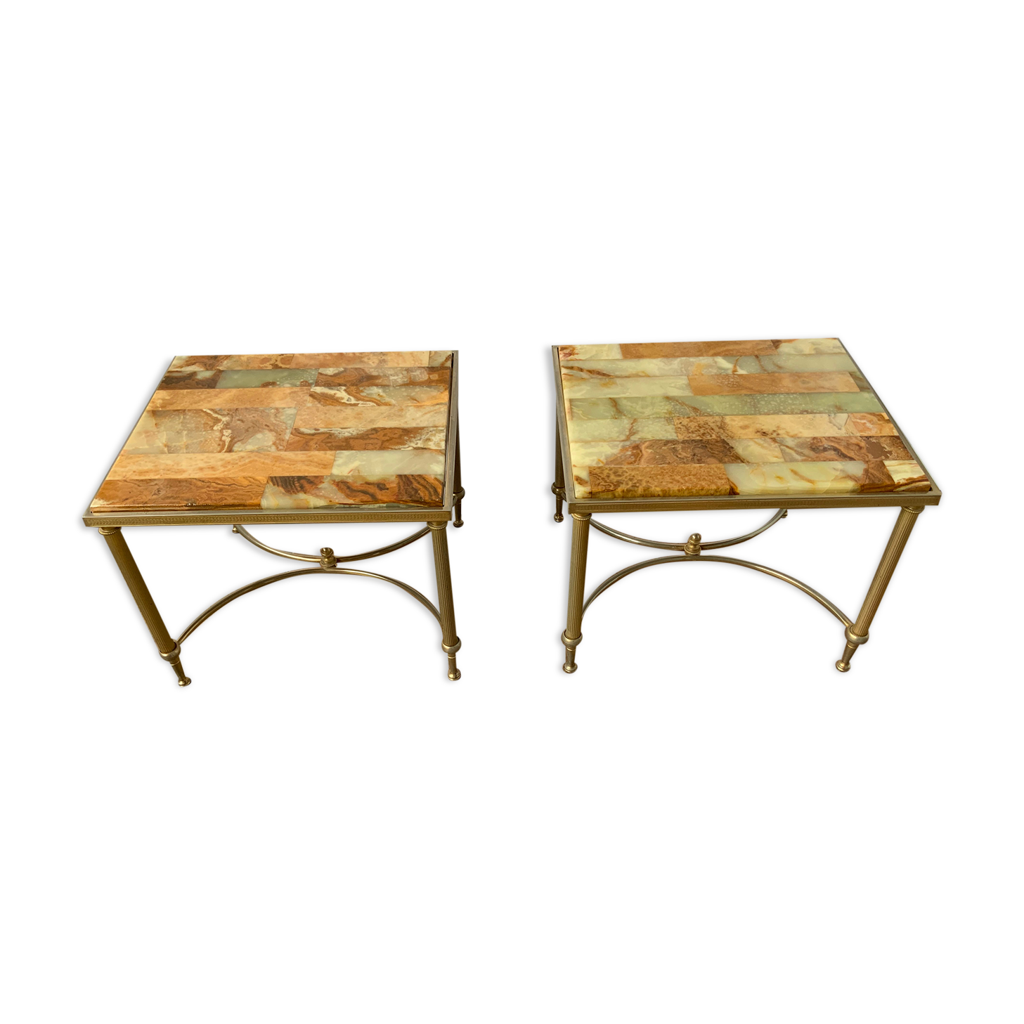 Pair of vintage marble coffee tables