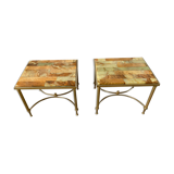 Pair of vintage marble coffee tables