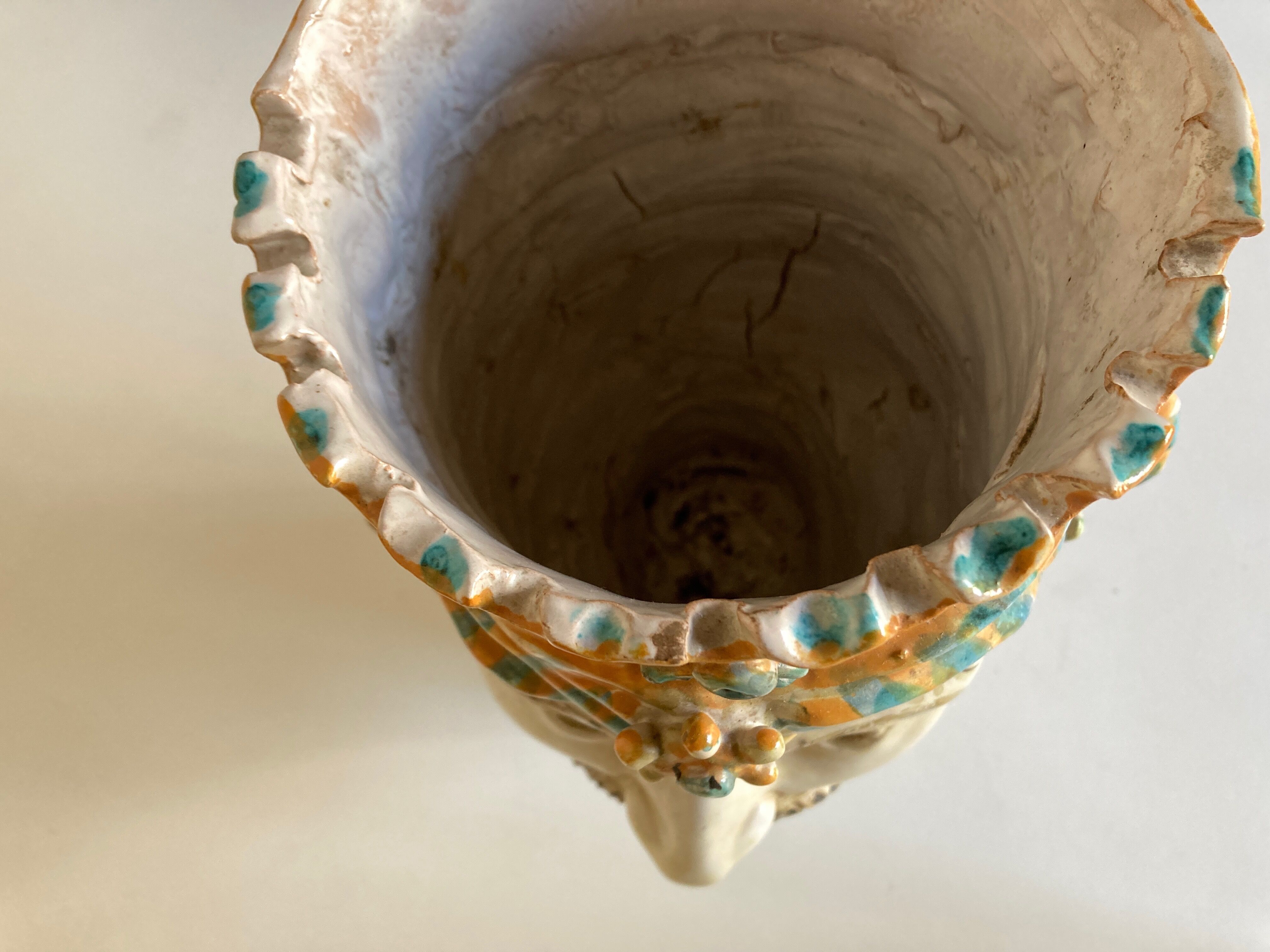 Italian ceramic vase Caltagirone Sicily 1960