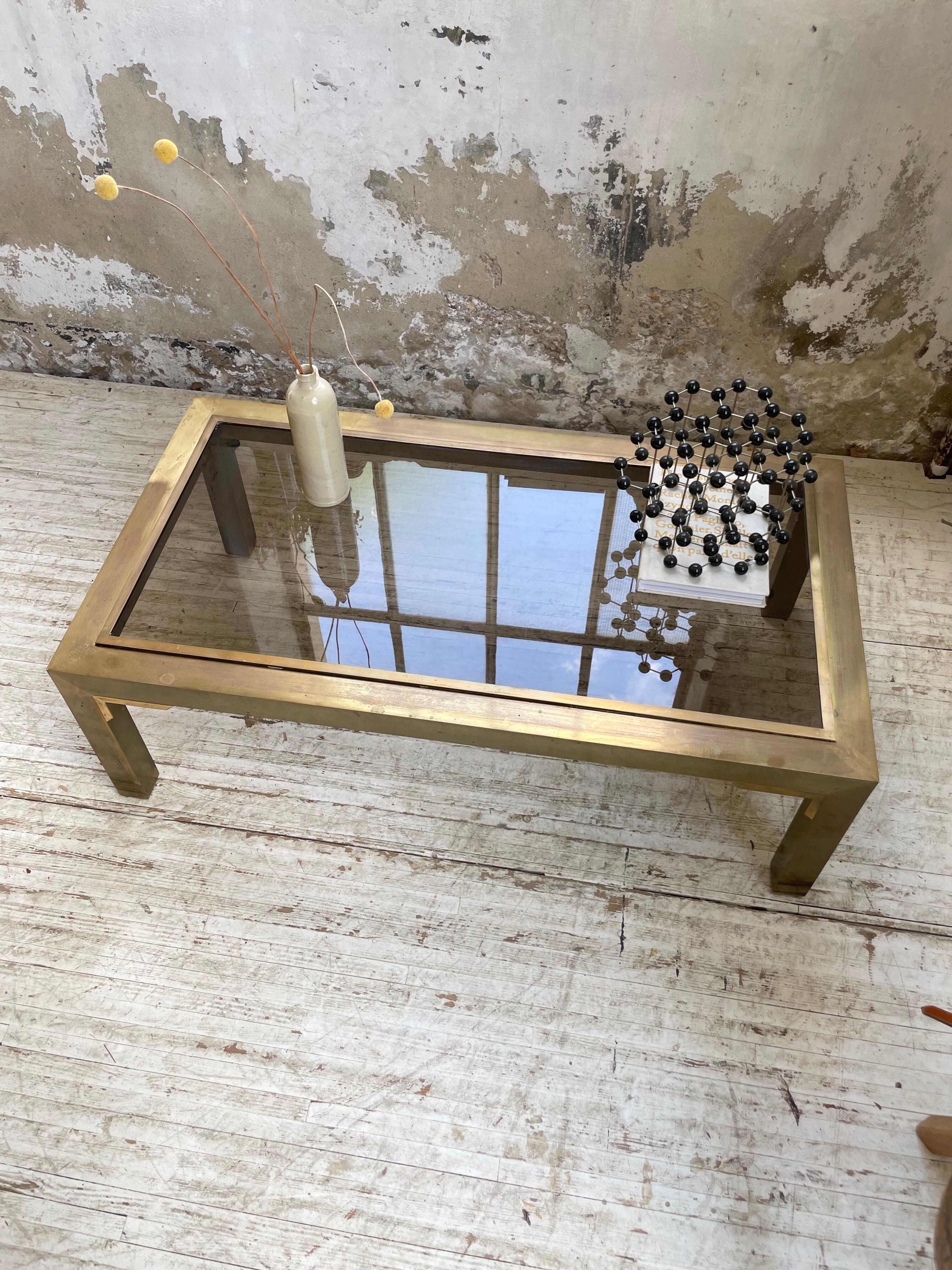 60s brass coffee table