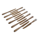 12 silver metal table knives 25.5 cm