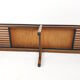 Bench in walnut and teak with brass feet, italy 1950s