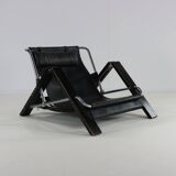 Seventies leather grasshopper lounge object by Sonja Wasseur