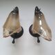 Paire d'appliques murales vintage globes en forme de fleur