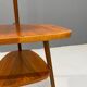 Art Deco floor lamp with milky glass and side table, Thonet, 1950s – Czechoslovakia