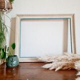 Old frame in white and blue wood