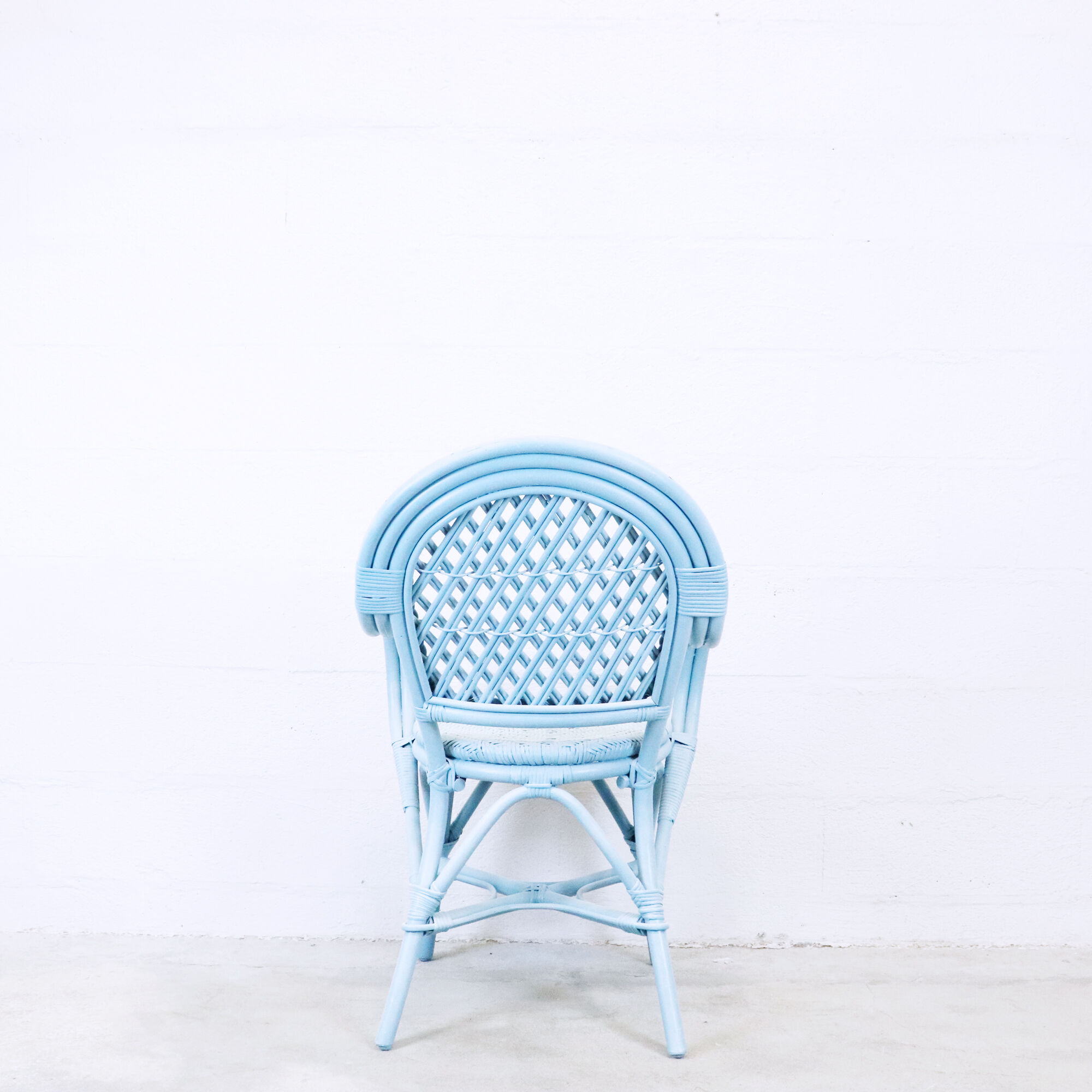 Nordic blue braided rattan armchair