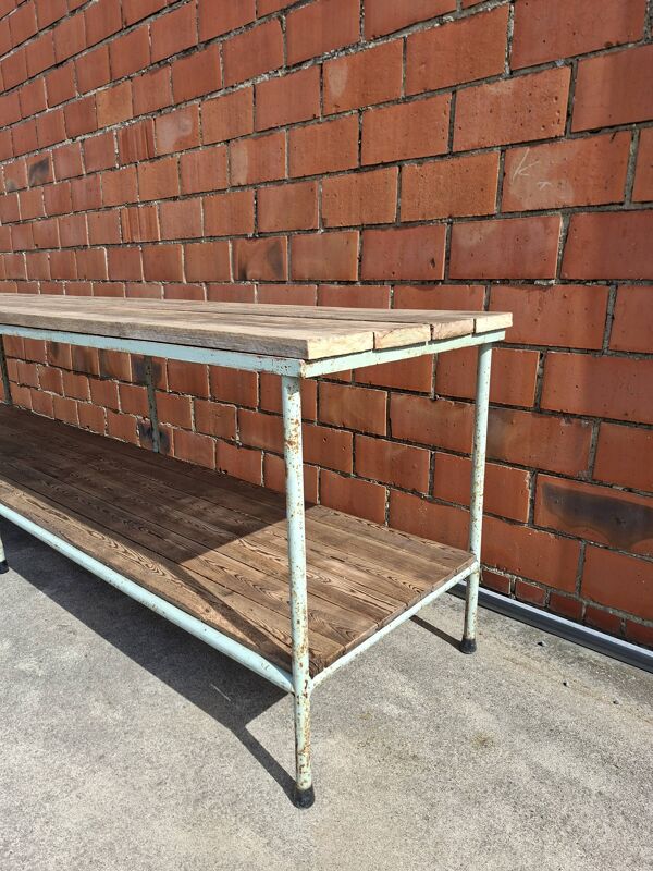 Grande table industrielle   établi   console   table d'atelier