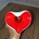 Vintage heart vase – Red blown glass – 1970s