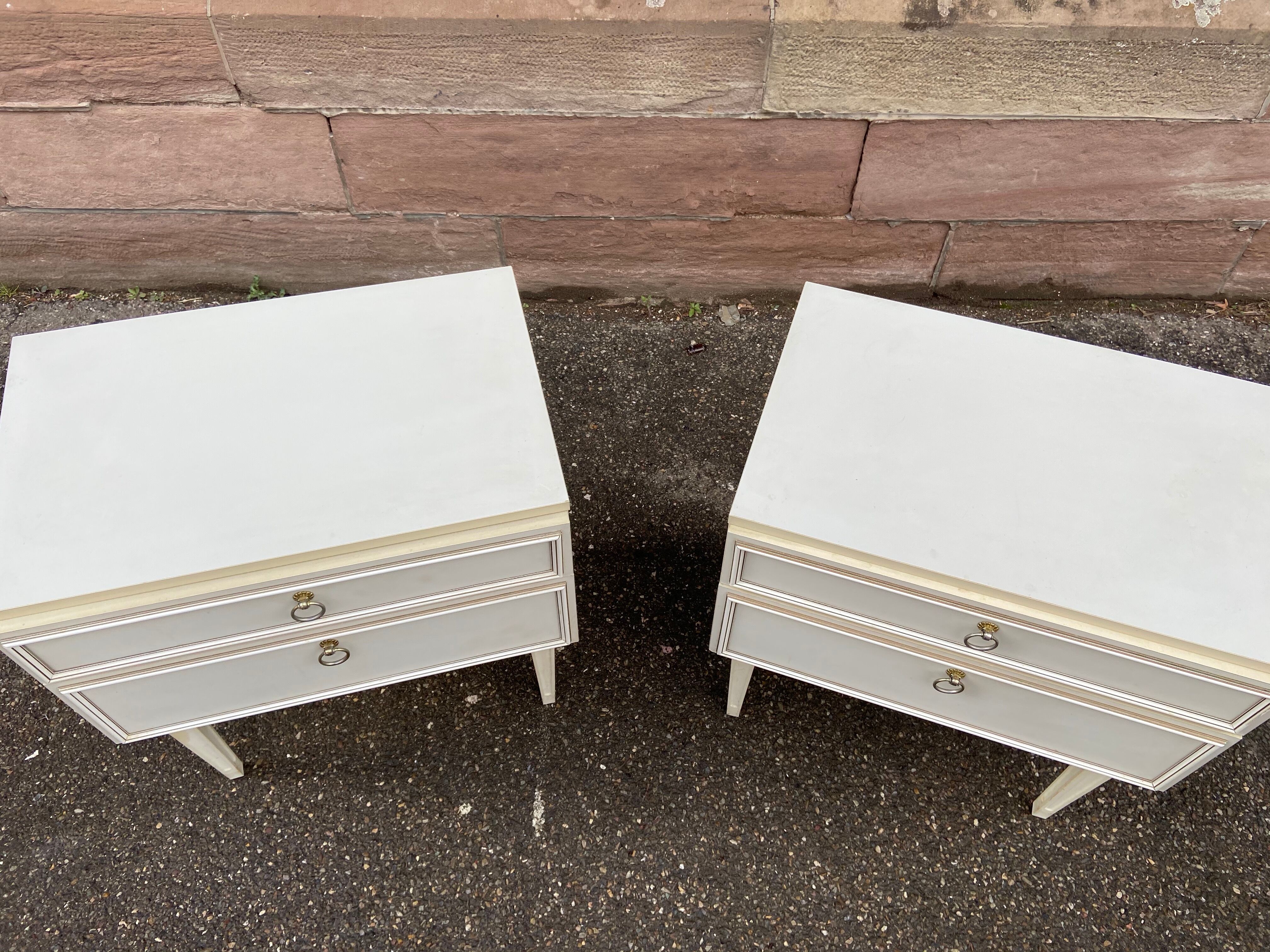 Vintage 1970 Neo Louis XVI bedside pair