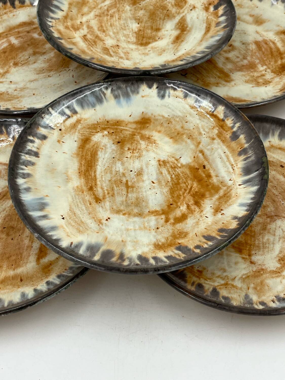 Red earthenware dessert plate