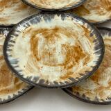 Red earthenware dessert plate