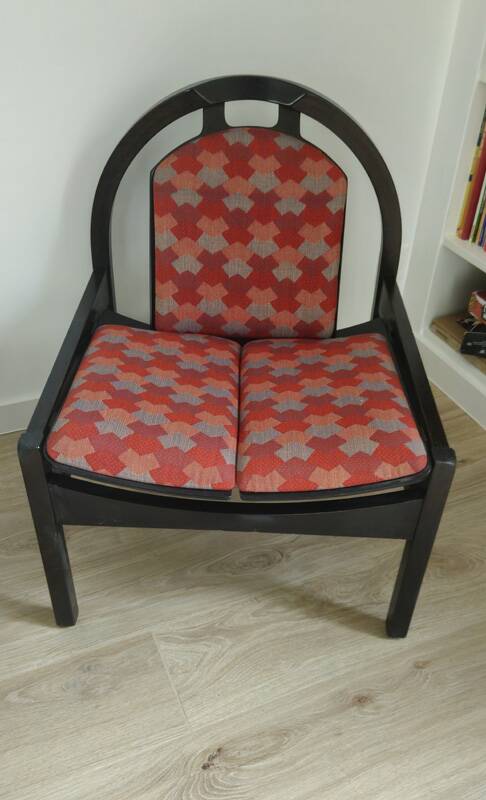 Vintage Argos armchair pair – Baumann – stained beech wood