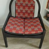 Vintage Argos armchair pair – Baumann – stained beech wood