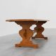 20th Century French oak trestle table with scalloped legs and plank top