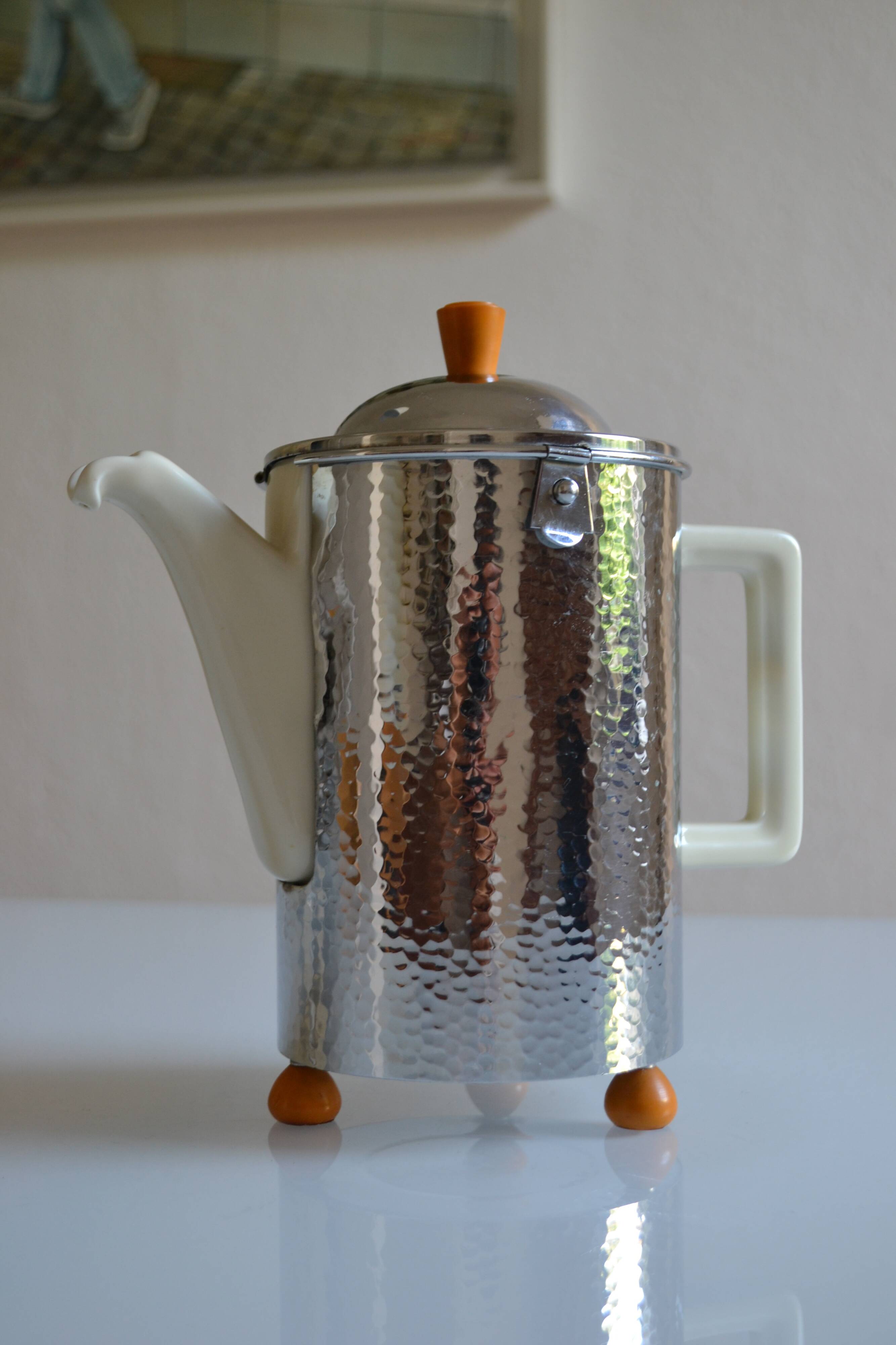 WMF Bauscher Weiden Germany 1930 Art Deco Bauhaus Teapot 1 liter