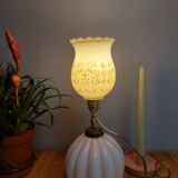 Pink opaline table lamp
