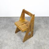 Solid pine sculptural chair by Gilbert Marklund for Furusnickarn