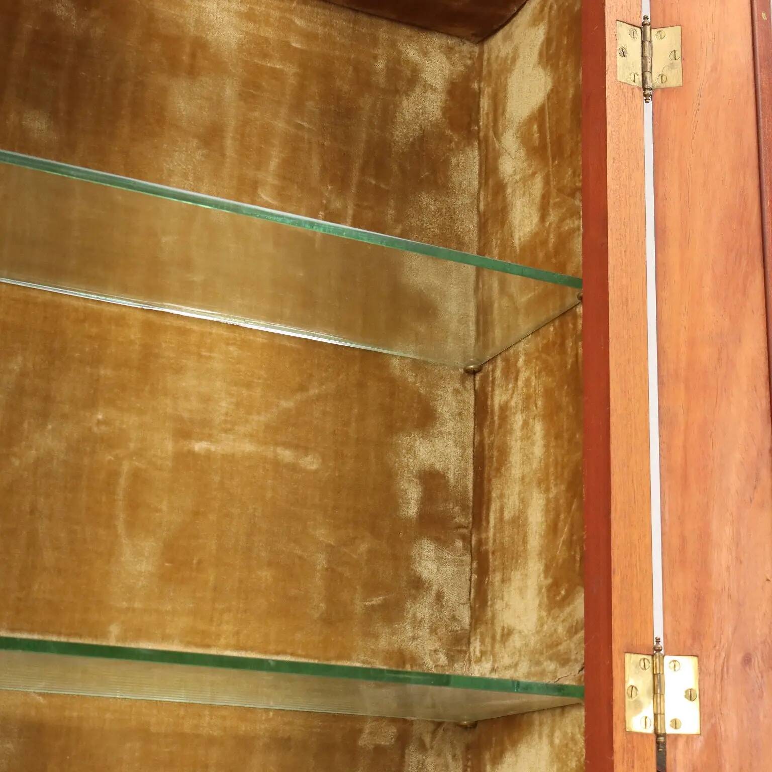 Antique Art Nouveau display cabinet in mahogany, Italy, 19th century.