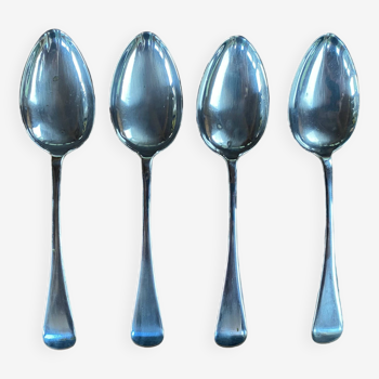 Set of 4 Dixon silver English spoons