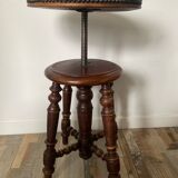Vintage turned wood piano stool